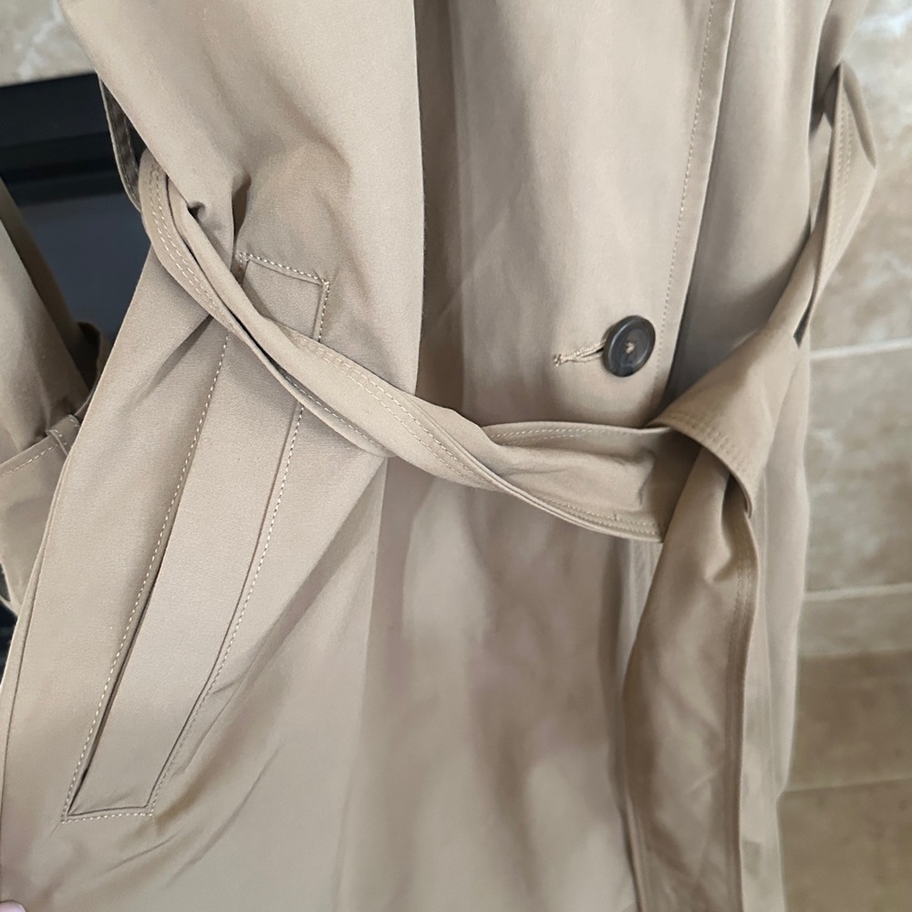 Abercrombie & Fitch Classic Camel Belted Trench Coat/ Drape Front Trench - Picture 5 of 7